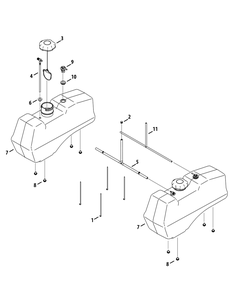 Fuel Tank Assembly Diagram and Parts List for M60-KH (53CH8CT6050-27HP)(2011) Cub Cadet Lawn Tractor